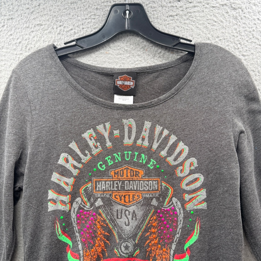 Harley Davidson Brian’s Langhorne PA Long Sleeve Logo Shirt Women’s Size M - Picture 7 of 11